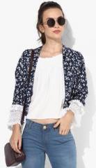 Jealous 21 Navy Blue Printed Shrug women