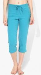 Jockey Blue Solid Loungewear Capri women