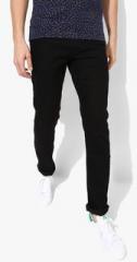 John Players Black Solid Slim Fit Jeans men