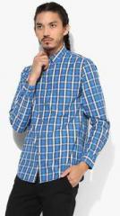 John Players Blue Slim Fit Casual Shirt men