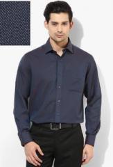 John Players Blue Solid Regular Fit Formal Shirt men