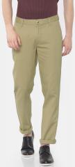 John Players Green Solid Regular Fit Chinos men