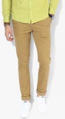 John Players Khaki Solid Slim Fit Chinos men