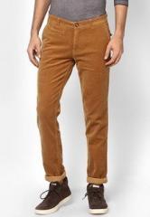 John Players Tan Slim Fit Formal Trouser men