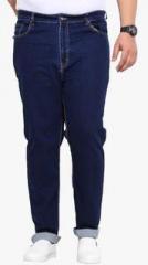 John Pride Blue Solid Mid Rise Regular Fit Jeans men