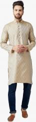 Jompers Beige Woven Design Kurta men