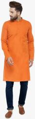 Jompers Orange Solid Kurta men