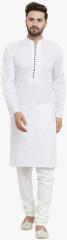 Jompers White Solid Kurta Pyjama men