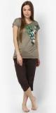 July Nightwear Brown Printed Nightwear Capri & Top Set Women