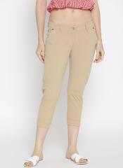 Jump Usa Beige Skinny Fit Solid Capri women