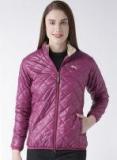 Jump Usa Magenta Solid Puffer Jacket Women