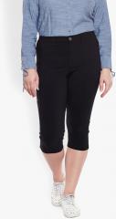 Junarose Black Solid Capri women