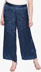 Junarose Navy Blue Self Design Palazzo women