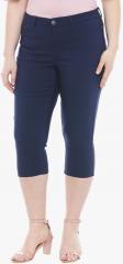 Junarose Navy Blue Solid Capris women