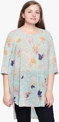 Junarose Sea Green Printed Tunic women