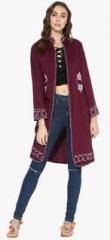 Juniper Maroon Embroidered Shrug women