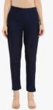 Juniper Navy Blue Solid Coloured Pants Women