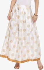 Juniper Off White Embellished Flared Skirt women