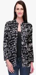 Just Wow Black Printed Shrug women