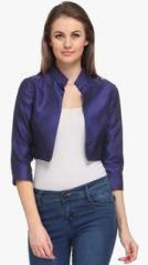 Just Wow Blue Solid Summer Jacket women