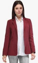 Just Wow Maroon Solid Summer Jacket women