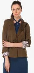 Kaaryah Khaki Solid Summer Jacket women