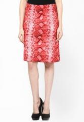 Kaaryah Pink Snake Print Slim Fit Skirt women