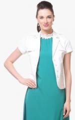 Kaaryah White Solid Summer Jacket women