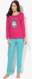 Kanvin Fuchsia Printed Pyjama Set Women