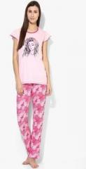 Kanvin Pink Graphic Pyjama Set women