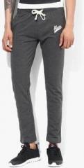 Kappa Dark Grey Solid Regular Fit Track Pants men