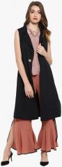 Kazo Black Solid Duster women