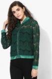 Kazo Green Self Pattern Jacket Women