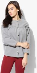 Kazo Grey Solid Winter Jacket women