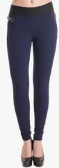 Kazo Navy Blue Solid Jeggings women