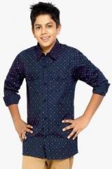 Kick Start Navy Blue Casual Shirt boys