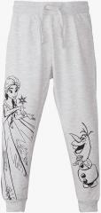 Kids Ville Grey Frozen Printed Joggers girls