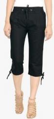 King & I Black Solid Capri women