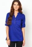 Kira 3/4Th Sleeve Blue Solid Tunic women