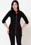 Kira 3/4Th Sleeve Solid Black Tunics women