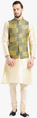 Kisah Beige Solid Kurta Pyjama men