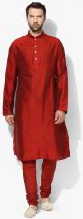 Kisah Red Solid Kurta Pyjama men