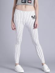 Kook N Keech Disney White Striped Leggings women