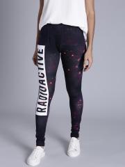 Kook N Keech Navy Blue Printed Leggings women