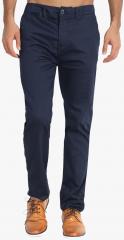 Kotty Navy Blue Slim Fit Solid Formal Trouser men