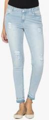 Kraus Light Blue Mid Rise Slim Fit Jeans women