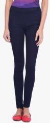 Kraus Navy Blue Solid Leggings women