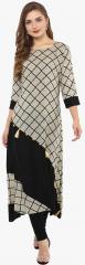 La Firangi Black Checked A Line Kurta women