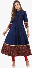 La Firangi Navy Blue Solid Anarkali Kurta women