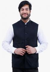 La Mode Black Solid Waistcoat men